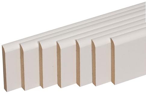 Lot de 7 plinthes Bord Arrondi médium (MDF) revêtues Blanc 2200 x 120 x 12 mm PEFC 70%