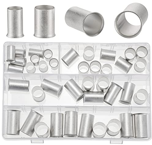 ROCKDIG 40PCS 4/0 3/0 2/0 1/0 Gauge Tinned Copper Wire Ferrules for Electrical Cable Ends Crimp Terminals Assortment Kit