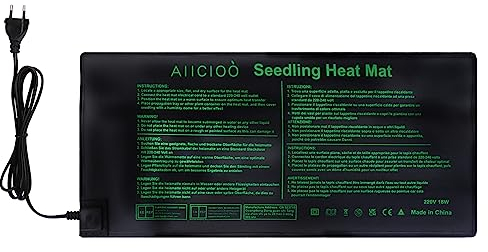 AIICIOO Sämling Heizung Matte Indoor Heizdecke Fuer Pflanzen Gewächshaus Erwärmung Matte Saatgut Keimung Pflanze Reptil Heizung Matte Terrarium 10 x 20 18 Watt