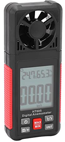 Digitaler Anemometer, Handheld Wind Geschwindigkeit Messer Wind Geschwindigkeit Tester, Taschen-Windzähler mit Automatischer Kalibrierung für die Industrie