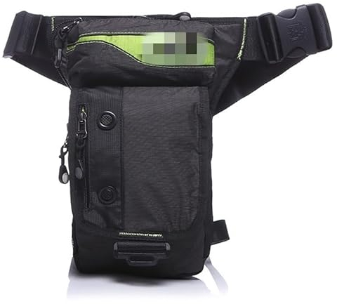 KVIVI Beintasche Damen,Beintasche Motorrad wasserdichte Fanny-Taille-Taille-Hüftgürtel-Bumps-Taschen Motorrad Oxford Männer Taille Bein Drop-Oberschenkel-Tasche (Color : Black)