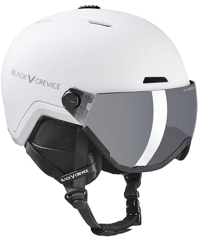 Black Crevice Skihelm Davos mit Visier, weiß, L (59-61 cm)