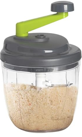 Cortador manual de verduras – Picador de ajo, picador de cebolla, picador portátil de comida rápida con contenedor, cortador rápido de verduras de cocina para albóndigas, pasteles, albóndigas, nueces