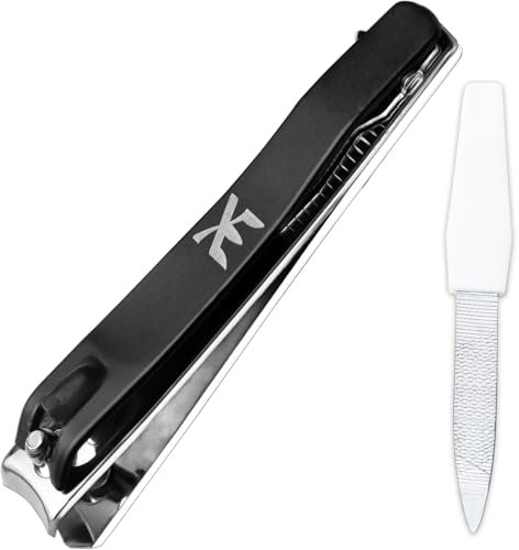 XE Tagliaunghie con Lima per Unghie – Tagliaunghie in Acciaio Inossidabile per Unghie Spesse e Unghie Dei Piedi, Set di Tagliaunghie a Ganascia Larga per Uomo e Donna