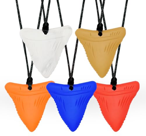 Tuxepoc Silikon Kaukette für Kinder, Sensory Kauen, ADHS, Zahnen, Beißende, Fingernägel Kauen, Mehrfarbig