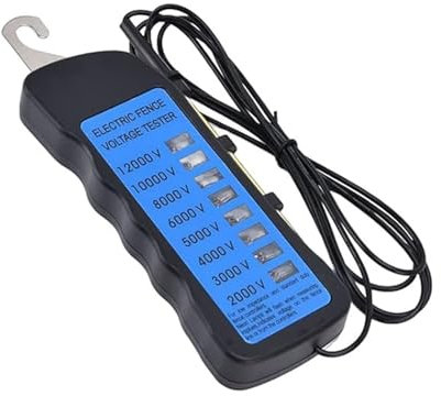 Electric Fence Voltages Tester 2000V To 12000V 8 Neons Indicators Lights Electric Fence Tester Digital For Farms Home Garden