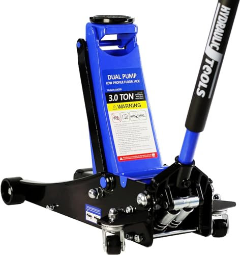 Generisch Wagenheber, niedriger hydraulischer 3-Tonnen-Wagenheber, robuster Rennwagenheber aus Stahl mit Doppelkolben-Schnellhubpumpe, Rangierwagenheber, Wagenheber mit 6600 Pfund Tragkraft