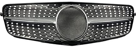 Front Kühlergrille Auto Frontgrill Für Benz C Klasse W204 07 2008 2009 2010 2011 2012 2013 2014 C180 C200 C250 C300 C350 Diamant Stil Gitter Vorne Grill(Chrome Silver)