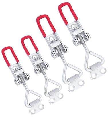 Uonlytech Lot De 4 Pinces À Bascule En Métal Réglables Pour Porte Darmoire Pour Réparation De Soudure De Coffre Poignée En Plastique Confortable À Tenir