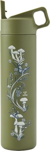 Life Is Good - Unisex Mushroom Garden 20 Oz. Straw Bottle, Color Evergreen, Size: O/S