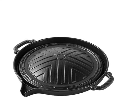 Padella in ghisa, pentola da bistecca da 28 cm per barbecue all'aperto, piastra antiaderente per barbecue, robusta piastra di frittura 34,5 cm per cucinare, ideale per barbecue e grigliate