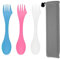 3 Pcs Plastic Spork, 3 in 1 Portable Camping Knife and Fork, with Storage Bag, Suitable for Outdoor Travel, Hiking, Picnics, and Camping