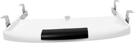 HOMSFOU Under Desk Keyboard Tray with Mouse Tray Slide-Out Platform for Ergonomic Comfort for Efficient Keyboard and Mouse Placement for Office Use