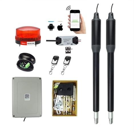 Ouvre-porte électrique automatique à double bras, robuste, AC 110V/220V à 24V, KIT de porte d'allée jusqu'à 660 lb(KIT F)