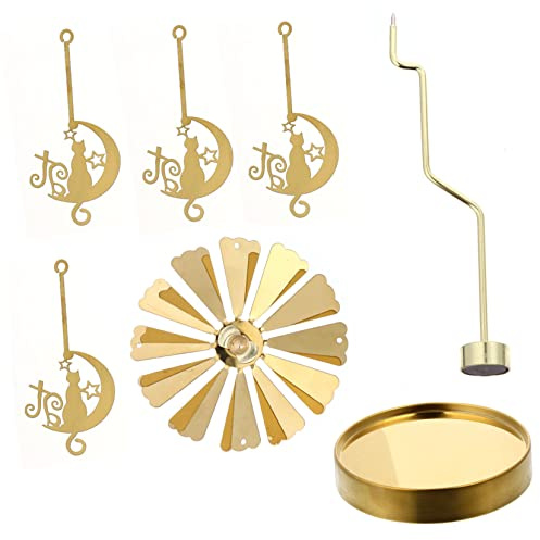 UTHCLO Portacandele Di Natale Rotante in Metallo Design Natalizio, Decorazione Per Soggiorno e Matrimoni, Candelabro Decorativo Per Casa e Atmosfera Festiva