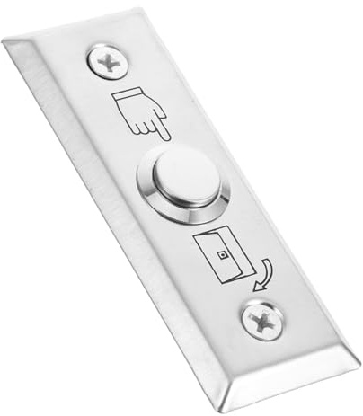 TEHAUX Interruptor MetáLico De Acero Inoxidable Para Control De Acceso Con BotóN Pulsador Para Salida Placa De Pared Para Timbre Exterior FáCil InstalacióN Para Oficina Y Hogar
