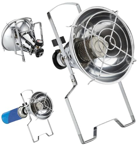 Outdoor Heaters Portable Gas Heater with Foldable Handle Multi-Use Propane Heater Cooker with Control Valve Rapid Heating for Tent, Camping, Ice Fishing.