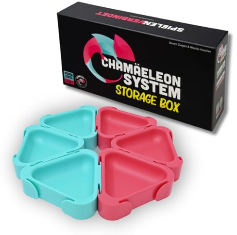 Boardgame Stuff – 6er Set Token Schälchen mit Storage Box - Brettspiel Zubehör - Aufbewahrungsschälchen Brettspielzubehör - Ressourcen Schalen für Brettspiele - Aufbewahrungsbox (Magenta-Türkis)