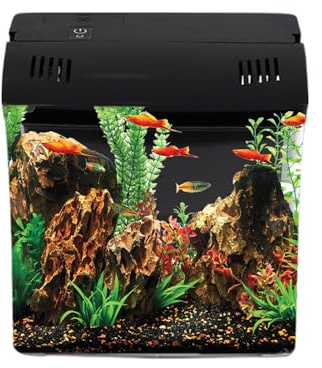 Qkbuza - Acuario Nano con Filtración Integrada - Suministros para Mascotas para Oficina Camarones Tortugas Acuáticas Medusas - Oficina Hogar Decoración