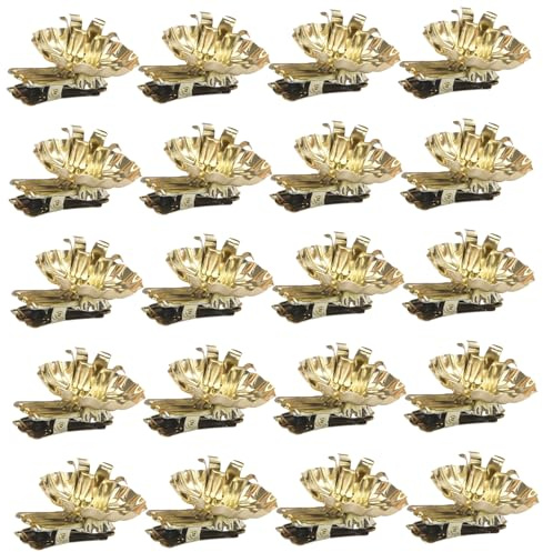 Weihnachtsdekoration, 20 Stück Weihnachtsbaum-Kerzenhalter, blumenförmiger Goldener Kerzenhalter mit Clip-Metallhalter für Baum-Geburtstagsparty-Dekorationen