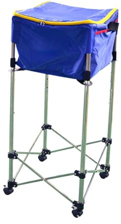 lopituwe Grande capacità, Cesto da Baseball e Softball, Contenitore per Palline da Tennis, Mobile, Contenitore per Palline Tennis, Supporto per, Tavolo Pong, Supporto per, Blu, 76~96 cm