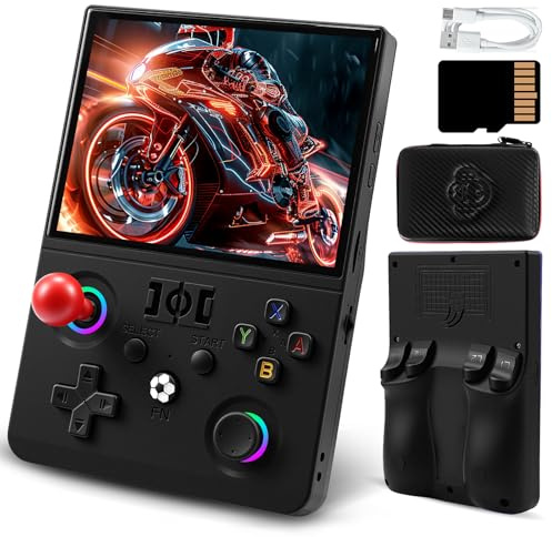 EraVortx R36MAX2 Retro Gaming Console, 4.5 Inch 4K HD IPS Screen Retro Video Game Console, Handheld Game Console Preloaded 30+ Emulator Games, Linux System, Portable Video Console for Adult