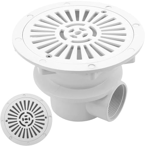Faroby Desagüe de Piso de Piscina, Cubierta de Drenaje Principal de Piscina de plástico de Entrada de 1, 5 Pulgadas, Accesorios eficientes para Piscinas, Cubierta
