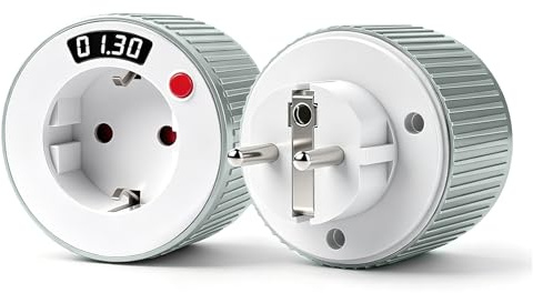 Minuteur Prise Electrique – Prise Minuteur avec Affichage LED, Minuterie Prise, Timer Prise Electrique. Programmable 1min–24h, 3680W/16A, pour appareils ménagers (Blanc)