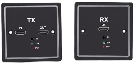 Huairdum HD Multimedia Wall Plate Extender, Ethernet Over Cat6 Extender, 1080P Video Quality with Universal Compatibility, 197ft Range, Ideal for Home Theaters, Offices & Outdoor