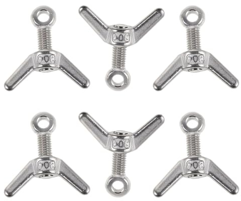 NESTINGHO 6 Pezzi Set di Bulloni a Farfalla Dadi a Farfalla Forati in Inossidabile M8 Resistenti alla Corrosione per Attrezzature da Costruzione e Macchinari