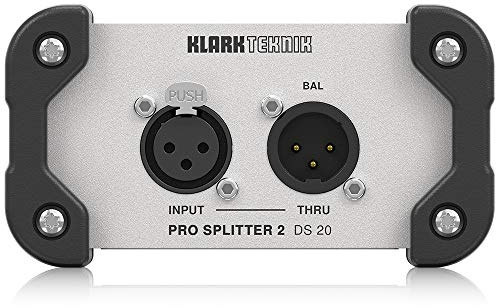 Klark Teknik PRO SPLITTER 2 DS 20 Passiver 1-In/2-Out-Signalsplitter mit Midas-Transformator und erweitertem Dynamikbereich