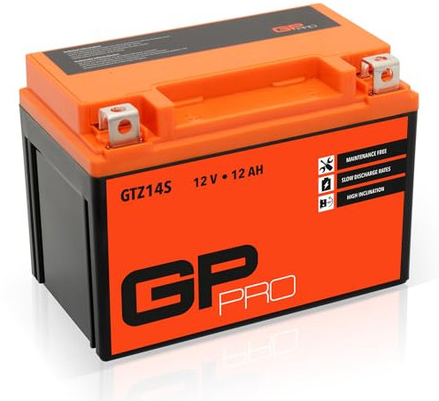 GP-PRO GTZ14S 12V 12 Ah GEL Batería de arranque (parecido a YTZ14-S / YTZ14S-BS) (Sin necesidad de mantenimiento / Sellado) Moto Acumulador