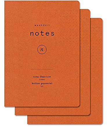 weekview Notizheft Set A6 – weekdori dotted – inkl. Index (31 S.)