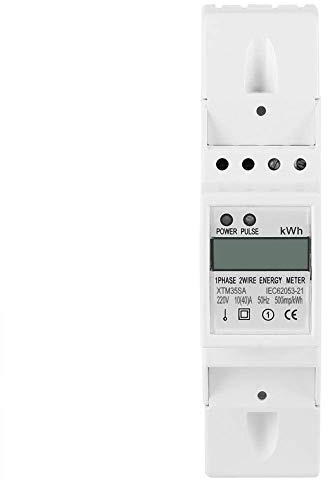 Compteur de Puissance, 120 / 230V AC 10-40A DIN Compteur de Rail, Compteur D'éNergie LCD Monophasé NuméRique, Compteur éLectronique KWh