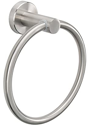 NearMoon Bath Towel Ring, Bathroom Hardware Accessories-Thicken Stainless Steel Hand Towel Holder for Bathroom, Modern Round Towel Hanger Wall Mounted (Brushed Nickel, 1 Pack)
