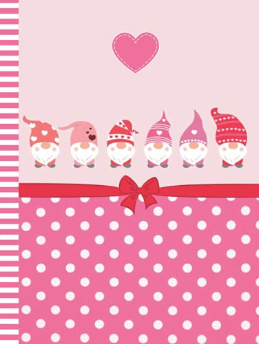 Hardcover Sketchbook: With Positive Affirmations / 200 Pages / Large 8.5x11 Unruled Unlined Journal Notebook / Garden Gnome Art - Pink Dot Pattern / Drawing - Sketching Gift for Teen Girls and Women