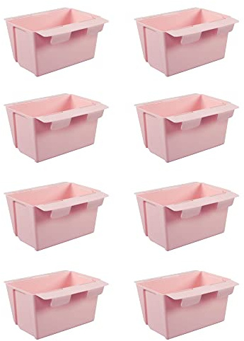 ARTECSIS Set Blumenkästen Pflanzkasten Balkonkasten Kunststoff Einsatz für Europaletten vertikaler Garten Hochbeet (8er Set, Rosa)