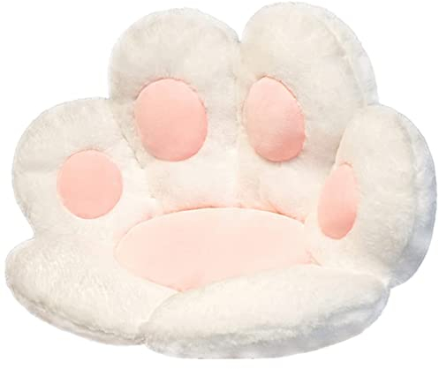 almohadón,estera,Cojín para patas de gato asiento lindo Cojín para silla sofá perezoso Decoración para exteriores Piso cálido Cojín Alfombra cálida agradable a la piel (60x60cm, Blanco)
