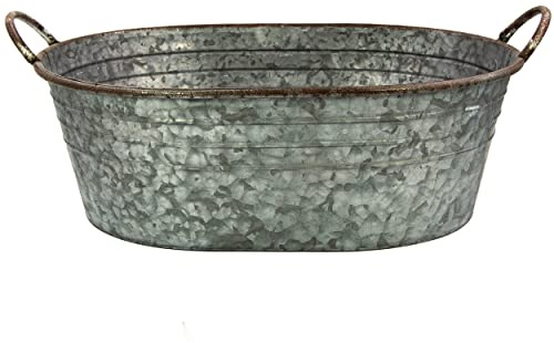 Blümelhuber Baignoire galvanisée - Bol à planter - Décoration de jardin en plein air - Baignoire - Mini étang - Décoration de balcon (55 cm)