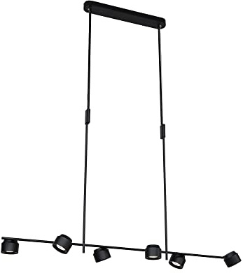 Paulmann 79783 LED Pendellampa Smart Home Zigbee Puric Pane Effect 6x450 lm Höj- och sänkbar 1x 6x63 watt Dimbar Svart Metall, plast 2700 K
