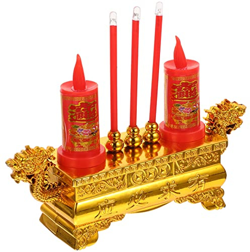 FOMIYES Led Vintage Chinesische Kerzenlampe Führte Buddhistische Altarkerze Elektronisches Buddha-Frontlicht Für Ahnenverehrung Mit Buddhistischem Altarzubehör
