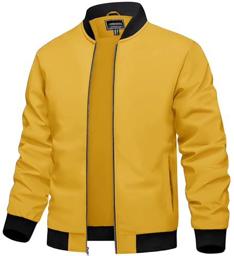 TACVASEN Bomber Jacket Men Zip Up Jacket for Men Jackets Casual Light Windbreaker Windproof Lightweight Baseball Coat Fall Bomber Jackets