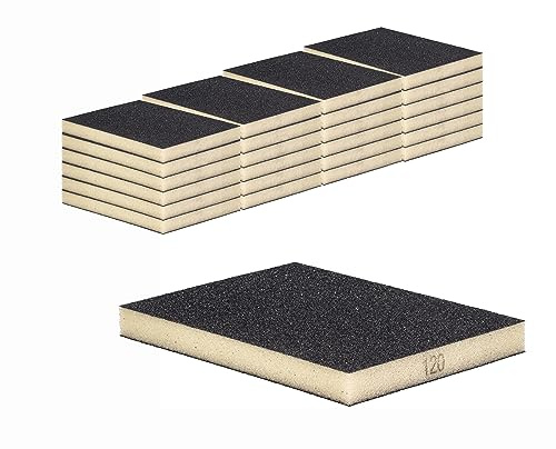 Schleifschwamm Schleifmatte 48 Stück Schleifschwämme Grobe Körnung K120 für Holz Lack Metall Trocken u. Nass Schleifen waschbar u. wiederverwendbar