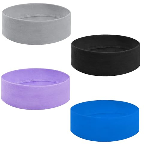 AOOTUERL 4 PCS Diadema de Yoga Deportivo Diadema Elástica, Diadema Deportiva Antideslizante, Cinta Sudor Cabeza de Mujer y Hombre para Yoga, Fitness