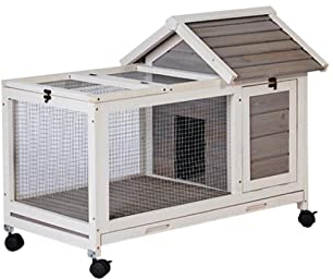 Katzenhaus katzenvilla Haushaltskaninchen im Innen- und Außenbereich, Meerschweinchen, Meerschweinchen usw., kleine und mittlere Haustiervillen Katzenhütte (Color : Grigio)