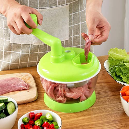 Moulin à légumes manuel PP en acier inoxydable de qualité alimentaire compact portable pour cuisine restaurant (6 lames)