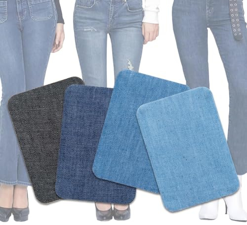 SIYINGSAERY Flicken zum Aufbügeln 16 Stück Bügelflicken Jeans 4 Farben Aufbügel Flicken Jeans Patches Zum Aufbügeln Reparatur Patches Bügeln Aufbügelflicken für Jeans Kleidung Lochreparatur(11*7.5cm)