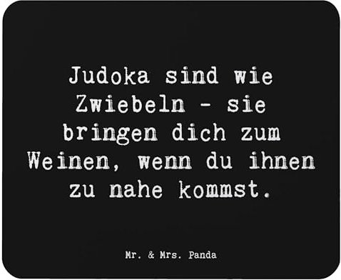 Mr. & Mrs. Panda Mauspad Spruch Judo Zwiebel - Geschenk, Laptop Mousepad, Mut, Philosophie, Sportler, Techniken, Sportart, Tränen, humorvoll, Teamsport, mousematte, pc mausunterlage, Mausmatte