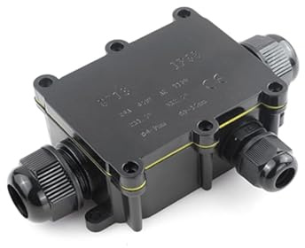 MiJunHD IP68 Waterproof Junction Box, 3 Way 4 Pin Terminal Block Outdoor Electrical Cable Connector for 4mm-15mm Diameter Wire, for Electrical Installations and Cable Repairs (1Piece)