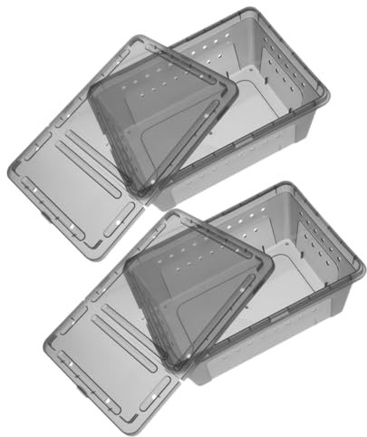 MERRYHAPY 2stücke Reptilien Zuchtbox Mit Belüftung Kleine Aufzuchtdose Aus Robustem Transparent Für Spinnen Frösche Terrarientiere Praktische Fütterungsbox Für Jungtiere